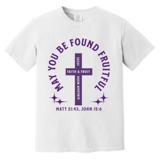 "Fruitful" Purple Text Comfort Colors 6.1 oz T-Shirt