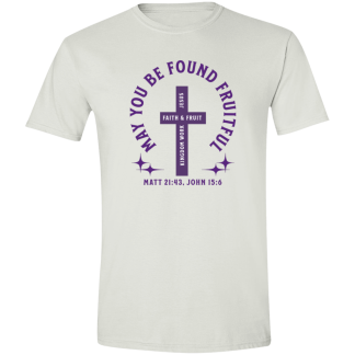 "Fruitful" Purple Text Gildan 4.5 oz. Modern Tee