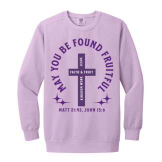 "Fruitful" Purple Text Comfort Colors Sweatshirt