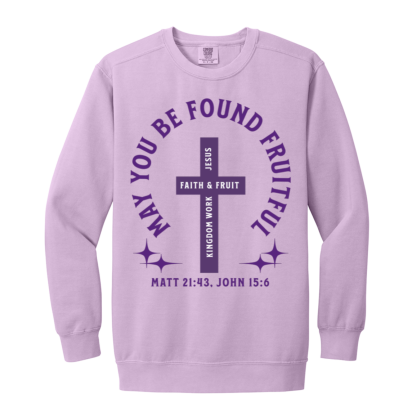 "Fruitful" Purple Text Comfort Colors Sweatshirt