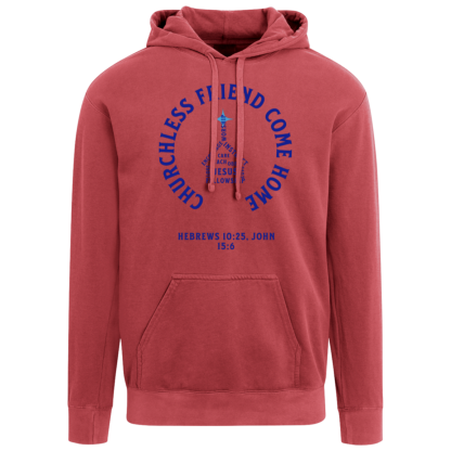 "Come Home" Blue Text Comfort Colors Hoodie - Image 2