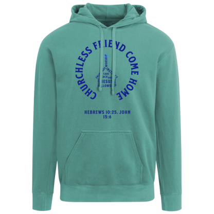 "Come Home" Blue Text Comfort Colors Hoodie - Image 4