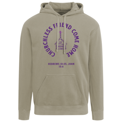 "Come Home" Purple Text Comfort Colors Hoodie - Image 2