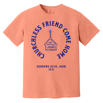 "Come Home" Blue Text Comfort Colors 6.1 oz T-Shirt - Image 2