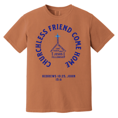 "Come Home" Blue Text Comfort Colors 6.1 oz T-Shirt - Image 4