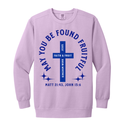 "Fruitful" Blue Text Comfort Colors Sweatshirt - Image 2