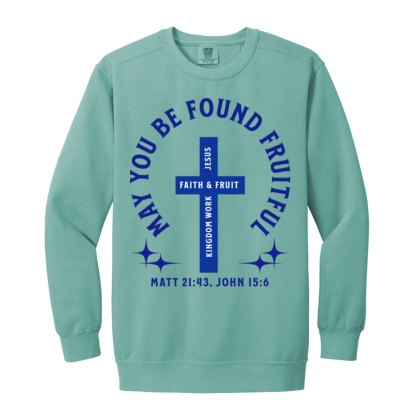"Fruitful" Blue Text Comfort Colors Sweatshirt - Image 3