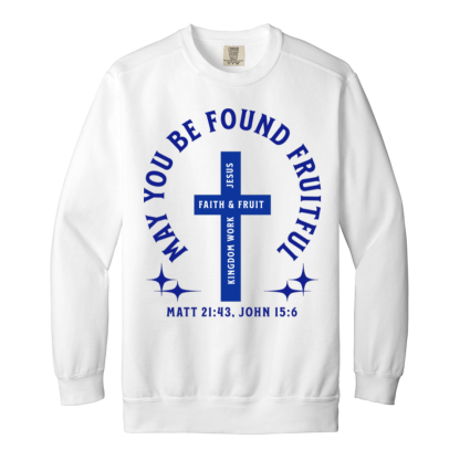 "Fruitful" Blue Text Comfort Colors Sweatshirt - Image 4