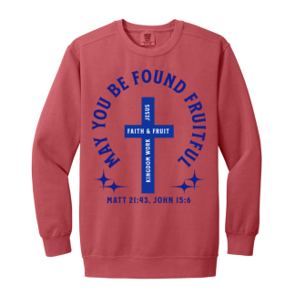 "Fruitful" Blue Text Comfort Colors Sweatshirt