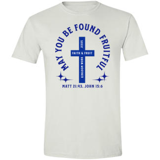 "Fruitful" Blue Text Gildan 4.5 oz. Modern Tee