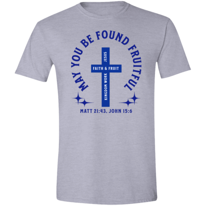 "Fruitful" Blue Text Gildan 4.5 oz. Modern Tee - Image 3