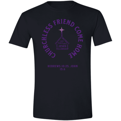 "Come Home" Purple Text Gildan 4.5 oz. Modern Tee - Image 2