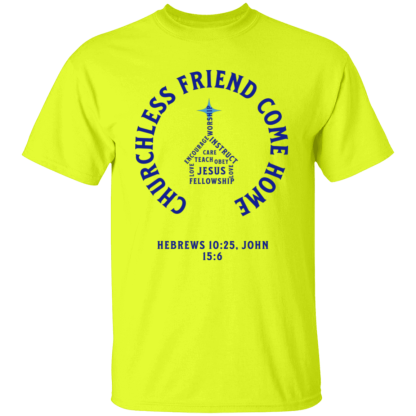 "Come Home" Blue Text Gildan 5.3 oz. T-Shirt - Image 2