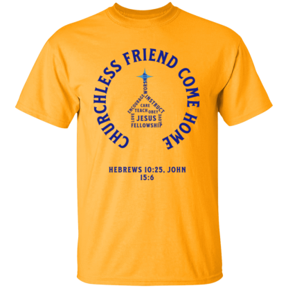 "Come Home" Blue Text Gildan 5.3 oz. T-Shirt - Image 7