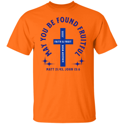 "Fruitful" Blue Text Gildan 5.3 oz. T-Shirt - Image 3