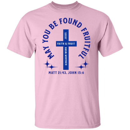 "Fruitful" Blue Text Gildan 5.3 oz. T-Shirt - Image 4