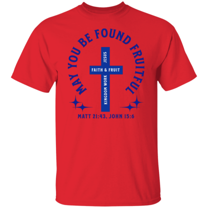 "Fruitful" Blue Text Gildan 5.3 oz. T-Shirt - Image 5