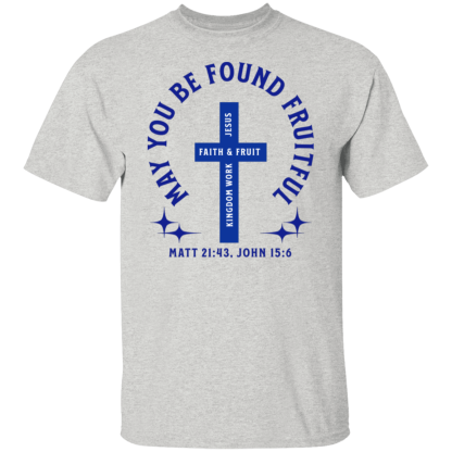 "Fruitful" Blue Text Gildan 5.3 oz. T-Shirt - Image 6