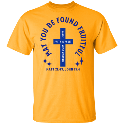"Fruitful" Blue Text Gildan 5.3 oz. T-Shirt - Image 7