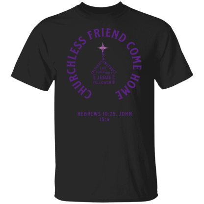 "Come Home" Purple Text Gildan 5.3 oz. T-Shirt - Image 3