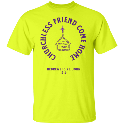 "Come Home" Purple Text Gildan 5.3 oz. T-Shirt - Image 5