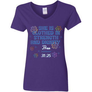 "Proverbs 31" Ladies’ 5.3 oz. V-Neck T-Shirt