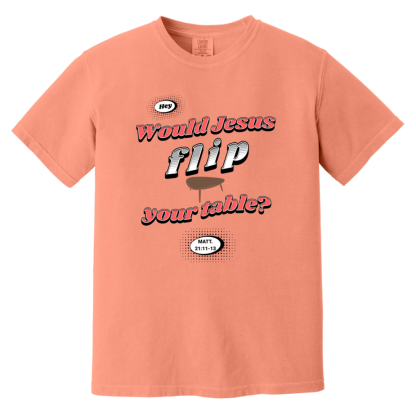 "WJFYT" Red Text Comfort Colors 6.1 oz T-Shirt - Image 3