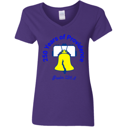 "250 Providence" Ladies’ 5.3 oz. V-Neck T-Shirt - Image 2