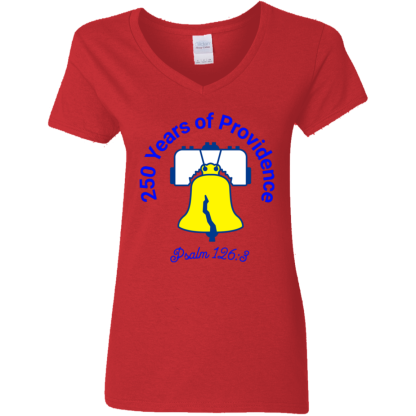 "250 Providence" Ladies’ 5.3 oz. V-Neck T-Shirt - Image 3