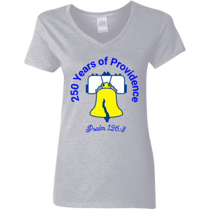 "250 Providence" Ladies’ 5.3 oz. V-Neck T-Shirt - Image 4