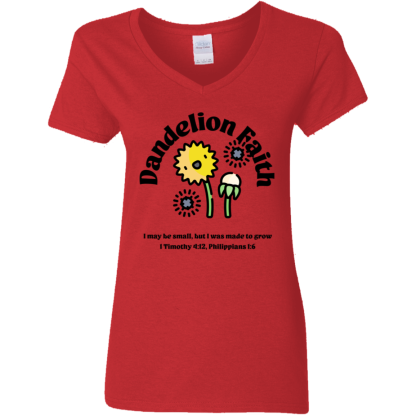 "Made to Grow" Ladies’ 5.3 oz. V-Neck T-Shirt - Image 2