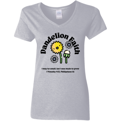 "Made to Grow" Ladies’ 5.3 oz. V-Neck T-Shirt - Image 4