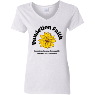 "Faith Unstoppable" Ladies’ 5.3 oz. V-Neck T-Shirt