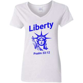 “Liberty" Ladies’ 5.3 oz. V-Neck T-Shirt