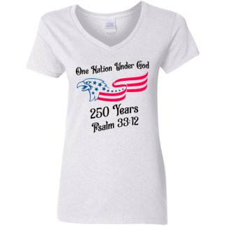 "250 Years" Ladies’ 5.3 oz. V-Neck T-Shirt