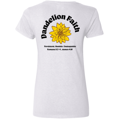 “Faith Unstoppable”– Front/Back – Ladies’ 5.3 oz. V-Neck T-Shirt - Image 2