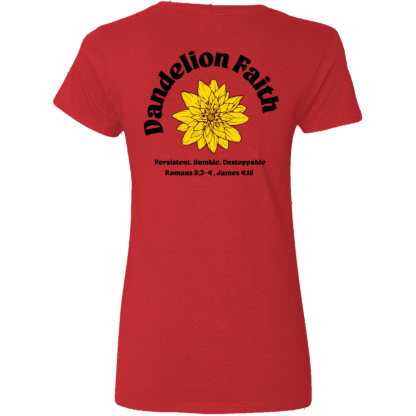 “Faith Unstoppable”– Front/Back – Ladies’ 5.3 oz. V-Neck T-Shirt - Image 4