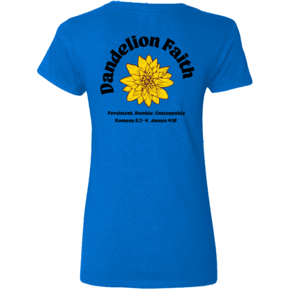 “Faith Unstoppable”– Front/Back – Ladies’ 5.3 oz. V-Neck T-Shirt - Image 6