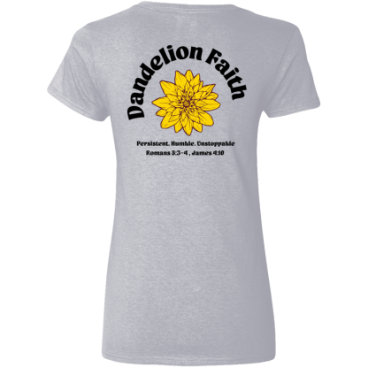 “Faith Unstoppable”– Front/Back – Ladies’ 5.3 oz. V-Neck T-Shirt - Image 8