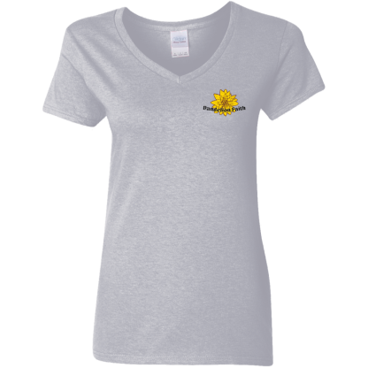 “Faith Unstoppable”– Front/Back – Ladies’ 5.3 oz. V-Neck T-Shirt - Image 7