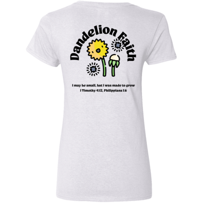 “Made to Grow”– Front/Back – Ladies’ 5.3 oz. V-Neck T-Shirt - Image 2