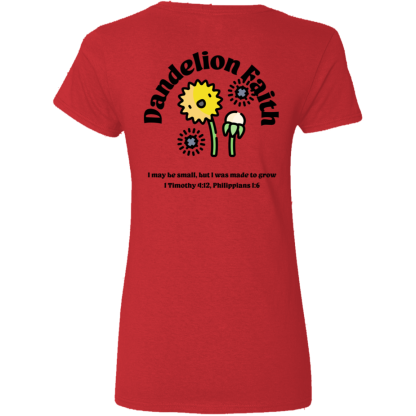 “Made to Grow”– Front/Back – Ladies’ 5.3 oz. V-Neck T-Shirt - Image 4