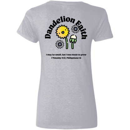 “Made to Grow”– Front/Back – Ladies’ 5.3 oz. V-Neck T-Shirt - Image 8