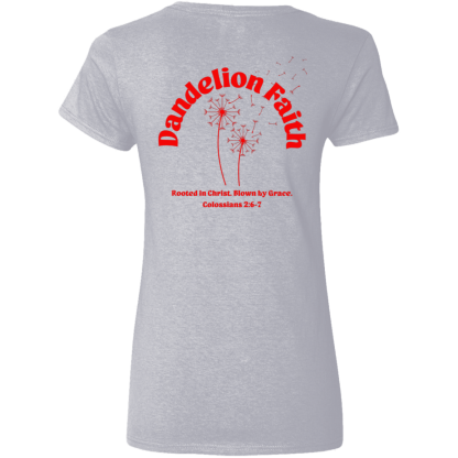 "Blown by Grace”– Front/Back – Ladies’ 5.3 oz. V-Neck T-Shirt - Image 4