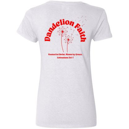 "Blown by Grace”– Front/Back – Ladies’ 5.3 oz. V-Neck T-Shirt - Image 2