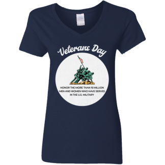 "Veterans Day" Ladies’ 5.3 oz. V-Neck T-Shirt