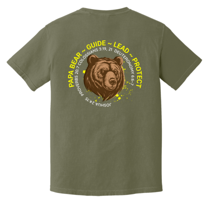 “Papa Bear” – Front/Back – Comfort Colors 6.1 oz T-Shirt - Image 2