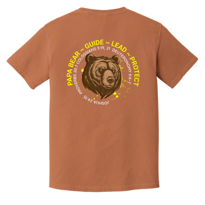“Papa Bear” – Front/Back – Comfort Colors 6.1 oz T-Shirt - Image 4