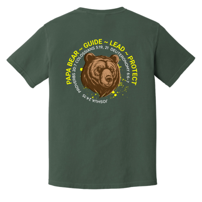 “Papa Bear” – Front/Back – Comfort Colors 6.1 oz T-Shirt - Image 6