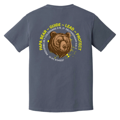 “Papa Bear” – Front/Back – Comfort Colors 6.1 oz T-Shirt - Image 8